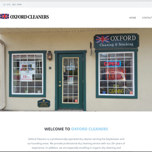 Oxford Cleaners, a website made by the Philadelphia area web development company TAF JK Group Inc.